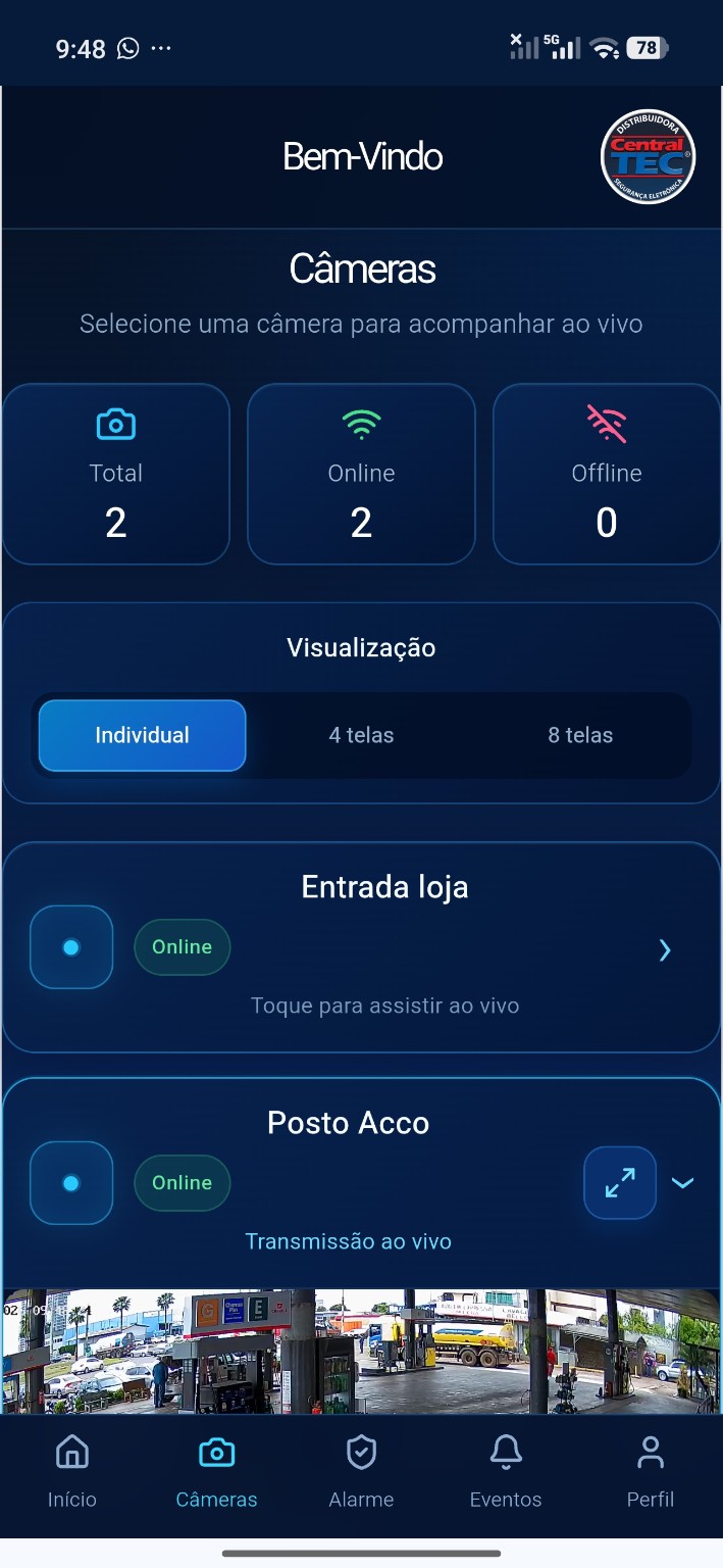 Painel de controle CentralTec